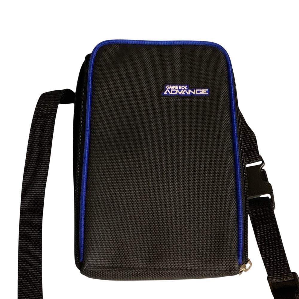 Nintendo Game Boy Advance GBA Carrying Case Black Blue Strap Organizer Bag